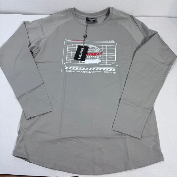 Rawgear Grey Long Sleeve Graphic T-Shirt Model# RG440 Size Medium NWT - Picture 2 of 9